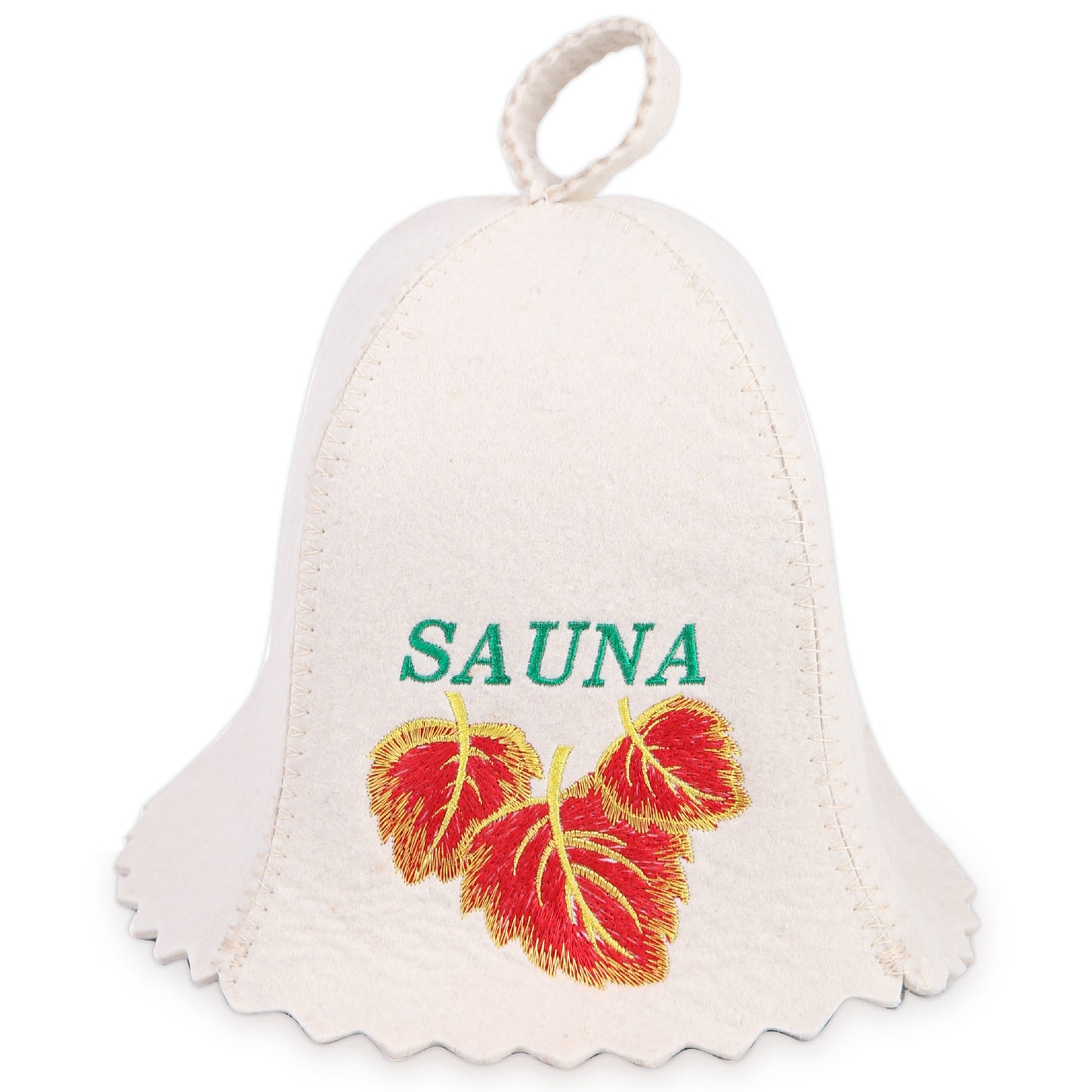 Sauna Hat Birch Leafs - Sauna Hat for Women - Wool Sauna Hat - Sauna Hat for Men - Bathhouse hat - Natural Felt Sauna Cap