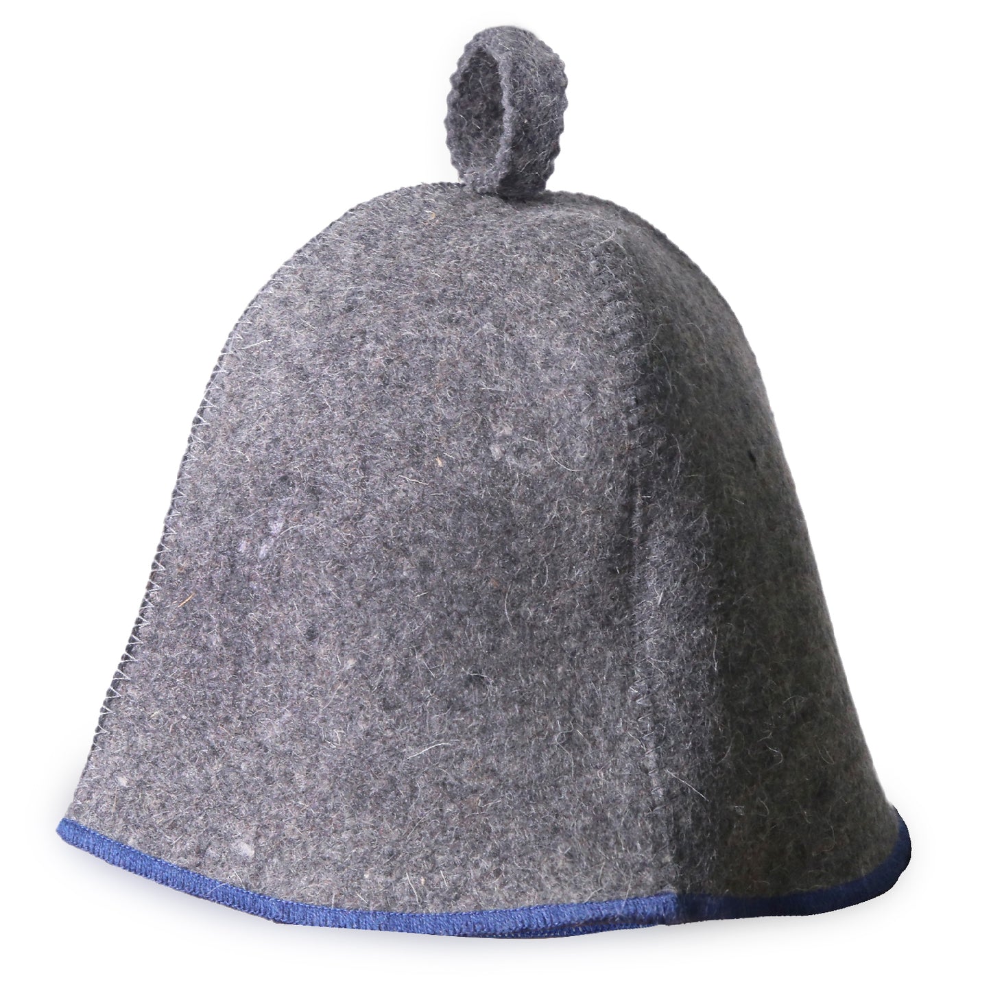 PetriStor Sauna Hat Comfort - Sauna Hat for Women Men - Wool Sauna Hat - Bathhouse hat - Natural Felt Sauna Cap (Gray with Blue) Unisex