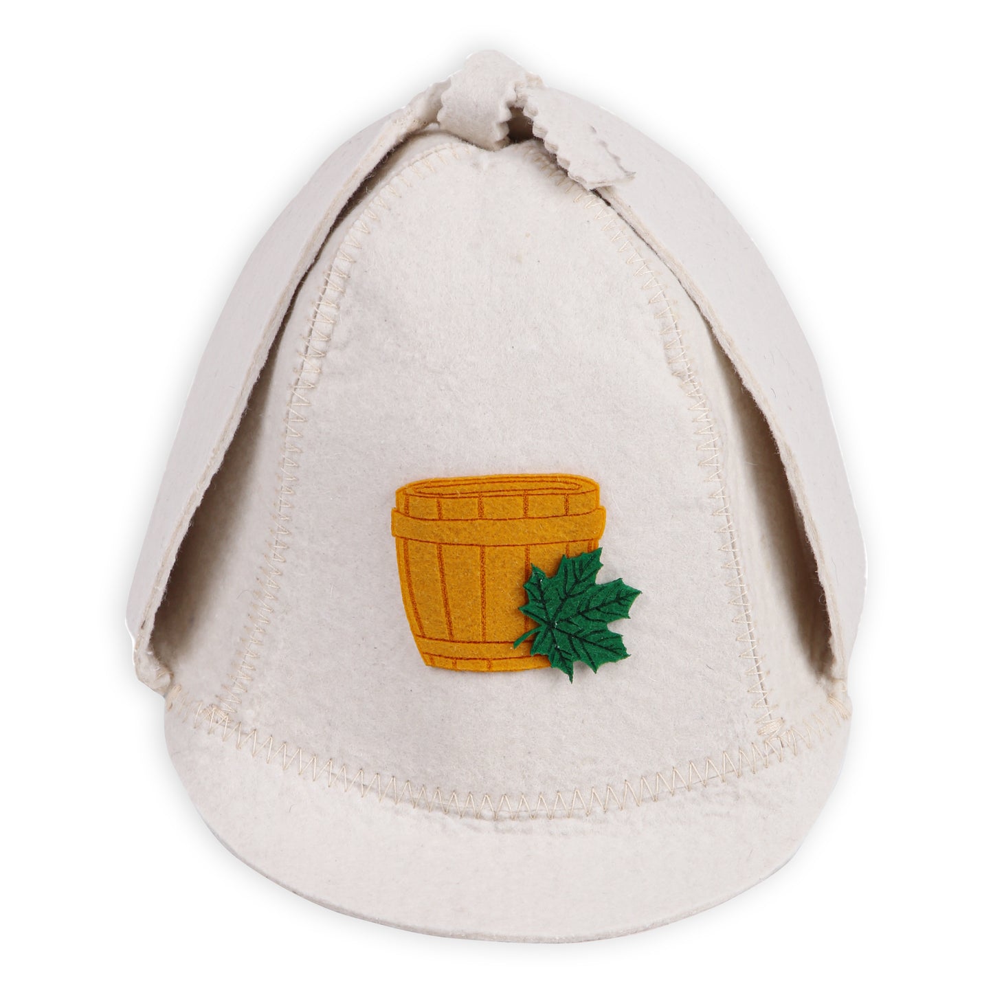 PetriStor Sauna Hat Sherlock Holmes - Sauna Hat for Men - Wool Sauna Hat - Sauna Hat for Women - Bathhouse hat - Natural Felt Sauna Cap (White)