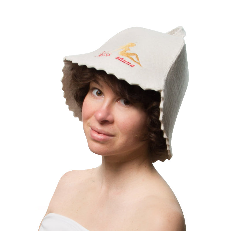 Wool Sauna Hat for Women Miss Sauna Protect Hair - Banya Hat for Men - Felt Wool 100% Natural - Sauna Hair Protector