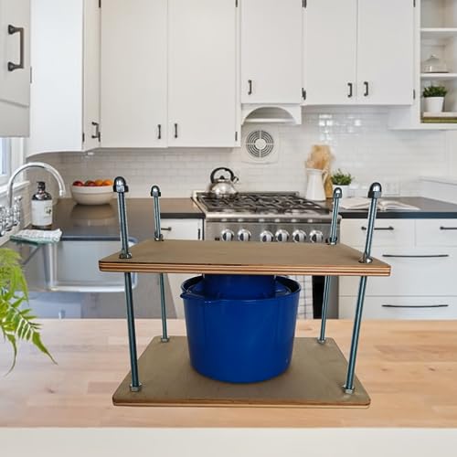 Cheese Press for Cheese Making 12 in - Cheesemaking Kit with Wooden Cheese Press and 1 Cheese Mold 0.48 gal - 1.8 L Blue - Сheese Press for Home Cheese Making Metal Guides Pressure up to 50 Pounds