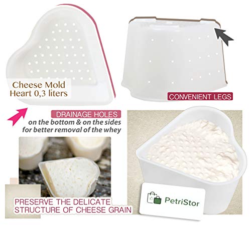 8 pcs Cheesemaking Kit Strainer cheese Basic Cheese Mold Heart 0,3 l