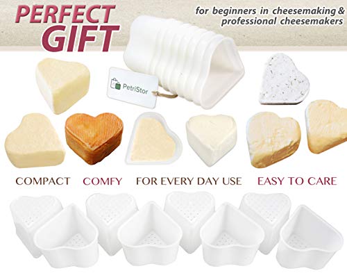 8 pcs Cheesemaking Kit Strainer cheese Basic Cheese Mold Heart 0,3 l