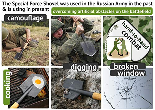 Shovel 1984 Steel Special Forces Shovel with Wood Handle