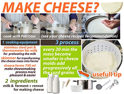 5 pcs Cheesemaking Kit Strainer cheese Basic Cheese Mold 0.75 liters
