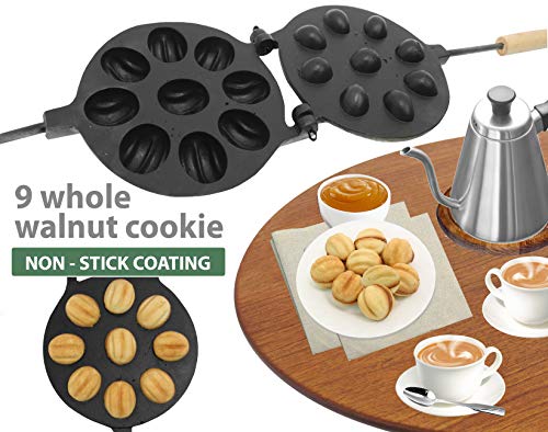 Big Walnut Cookie (Oreshek) Maker 9 nut Non-Stick Cookies Pastry