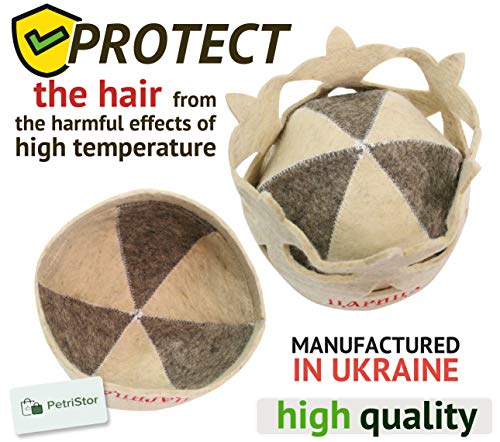 PetriStor Sauna Hat Queen Crown Wool Felt Banya 100% Natural Made in Ukraine