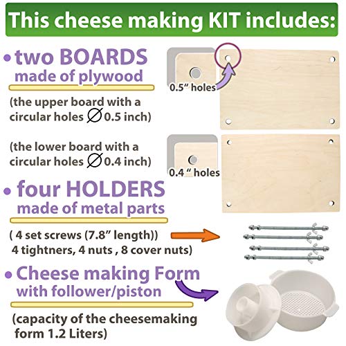 Сheese Making Kit 12 in (Metal Guides+1 Cheese Making mold 1.2 L)