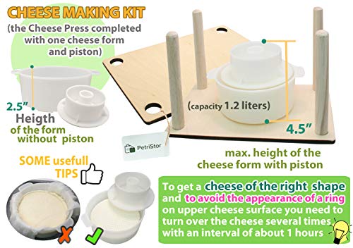 Сheese Making Kit 12 in (Cheese Press + 1 Cheese Making mold 1.2 L)