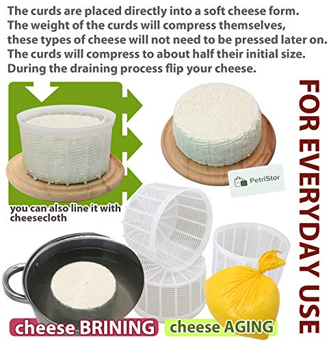 3 pcs Cheesemaking Kit Strainer cheese Basic Cheese Mold 1.15 liters