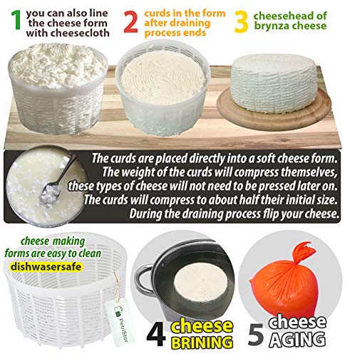 6 pcs Cheesemaking Kit Strainer cheese Basic Cheese Mold 1.15 liters