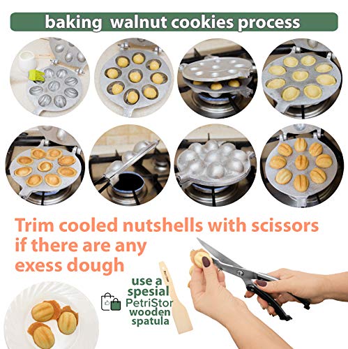 Walnut Cookie Mold Maker 9 Halves Nuts Oreshki Russian Soviet