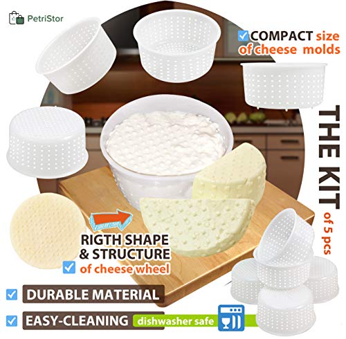 5 pcs Cheesemaking Kit Strainer cheese Basic Cheese Mold 0.75 liters