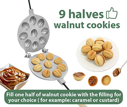 Walnut Cookie Mold Maker 9 Halves Nuts Oreshki Russian Soviet