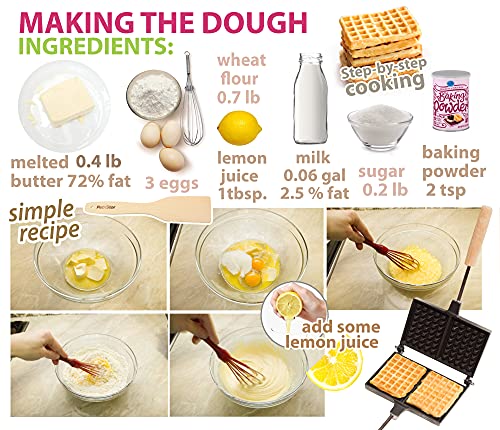 Belgian Viennese Waffle Maker Cookie Non-stick Cookies Pastry