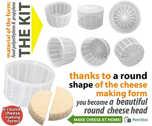 6 pcs Cheesemaking Kit Strainer cheese Basic Cheese Mold 1.15 liters