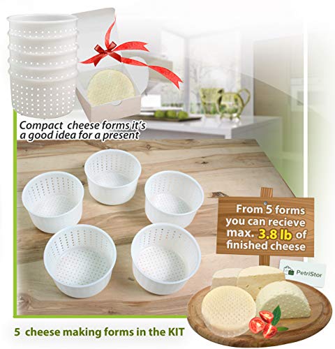 5 pcs Cheesemaking Kit Strainer cheese Basic Cheese Mold 0.65l