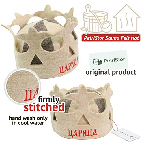 PetriStor Sauna Hat Queen Crown Wool Felt Banya 100% Natural Made in Ukraine