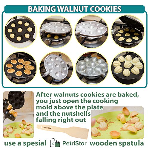 Big Walnut Cookie (Oreshek) Maker 9 nut Non-Stick Cookies Pastry