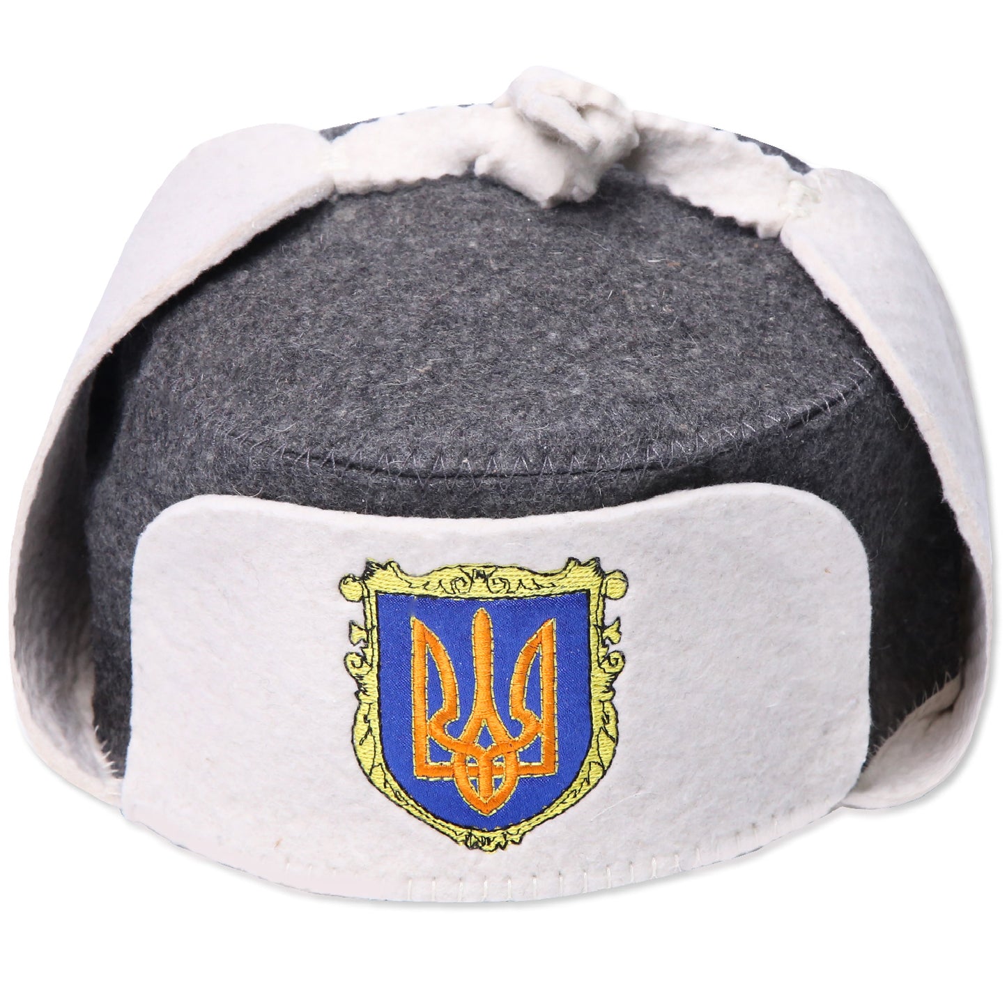 PetriStor Traditional Sauna Hat Earflap - Sauna Hat for Women - Wool Sauna Hat - Sauna Hat for Men - Bathhouse hat - Natural Felt Sauna Cap (White)
