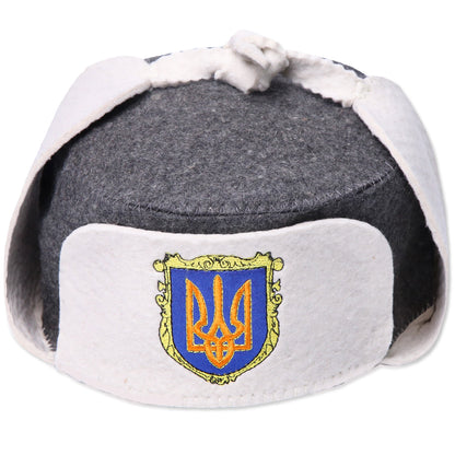 PetriStor Traditional Sauna Hat Earflap - Sauna Hat for Women - Wool Sauna Hat - Sauna Hat for Men - Bathhouse hat - Natural Felt Sauna Cap (White)