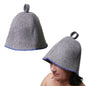 PetriStor Sauna Hat Comfort - Sauna Hat for Women Men - Wool Sauna Hat - Bathhouse hat - Natural Felt Sauna Cap (Gray with Blue) Unisex