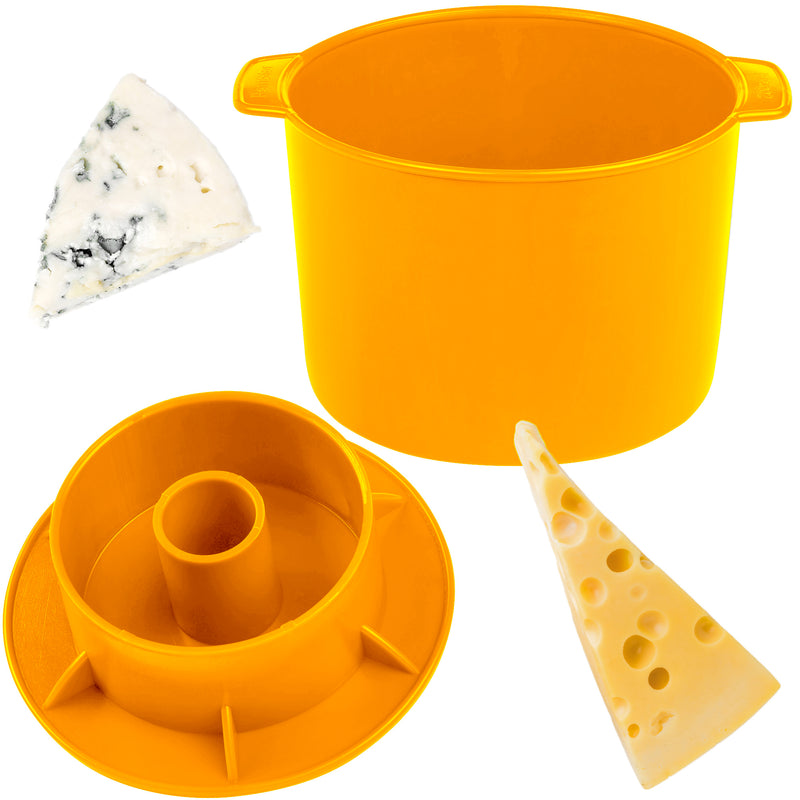 40 pcs Cheese Molds for Cheese Making Cheese with Follower 1/2 gal Yellow and Cheesecloth - Cheesemaking Supplies - Cheese Form Mold - Cheese Making Basket - Molde Para Queso Casero - Cheese Press Mold