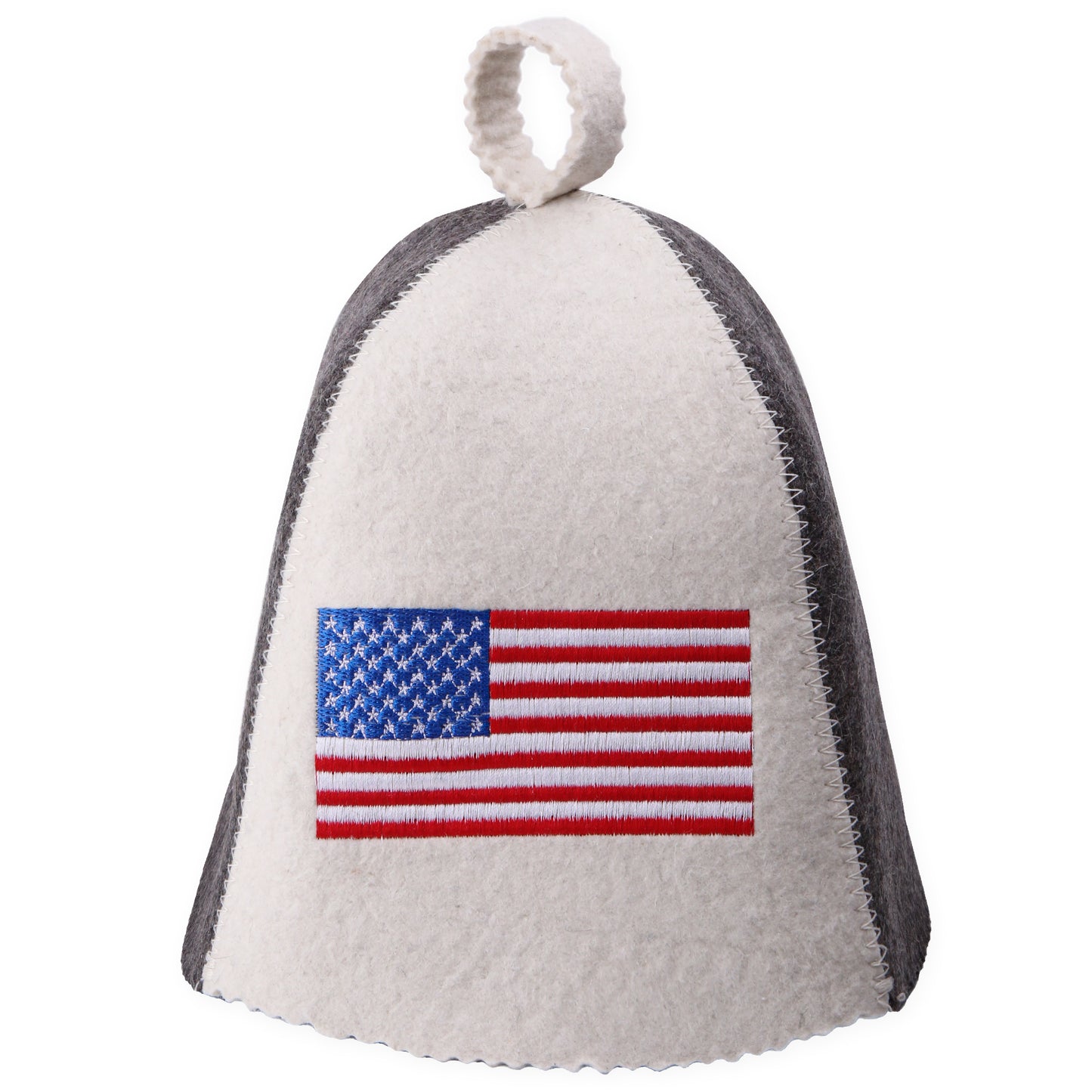PetriStor Sauna Hat American Flag - Sauna Hat for Men - Finnish Bathhouse Hat - Natural Felt Sauna Cap - USA Flag