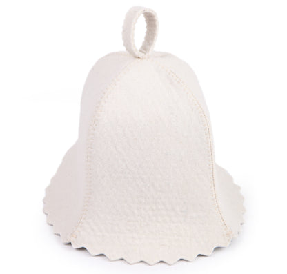 PetriStor Sauna Hat Standard - Sauna Hat for Women - Wool Sauna Hat - Sauna Hat for Men - Bathhouse hat - Natural Felt Sauna Cap (White)