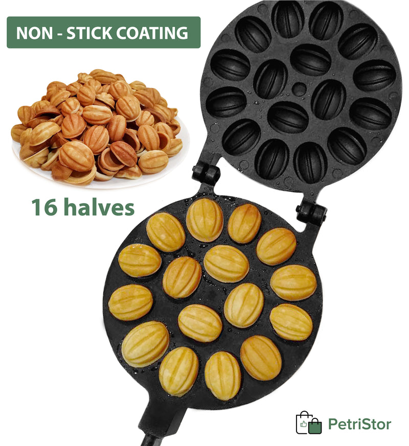 Walnut Cookie Mold Maker 16 halves Non-stick Cookies Pastry