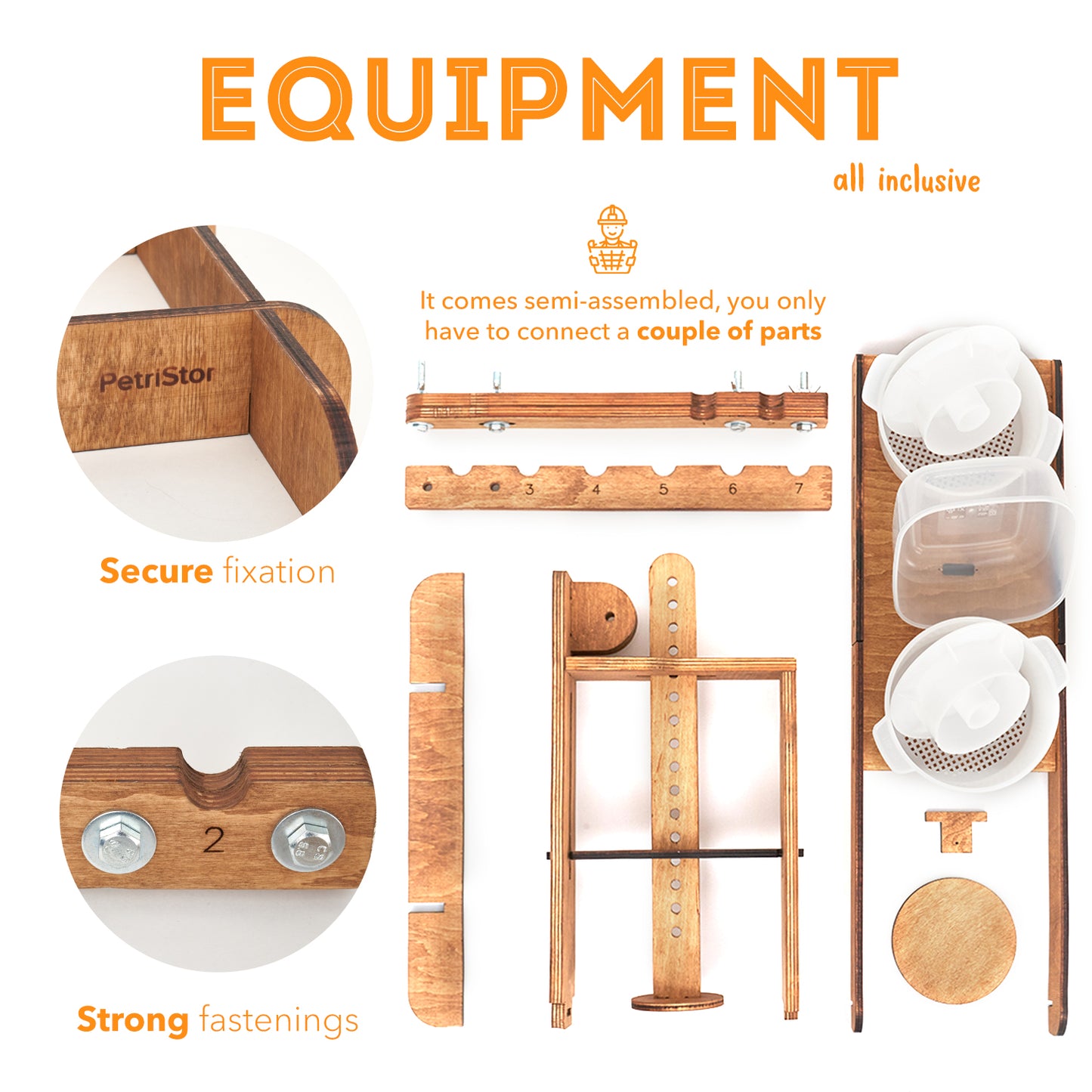 DUTCH PRESS, WOODEN CHEESE PRESS (2 Cheese Making mold 1.2 L) pressure up to 270 pounds