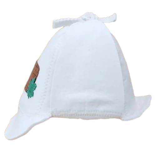 PetriStor Sauna Hat Sherlock Holmes - Sauna Hat for Men - Wool Sauna Hat - Sauna Hat for Women - Bathhouse hat - Natural Felt Sauna Cap (White)