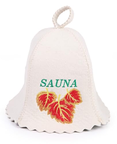 Sauna Hat Birch Leafs - Sauna Hat for Women - Wool Sauna Hat - Sauna Hat for Men - Bathhouse hat - Natural Felt Sauna Cap