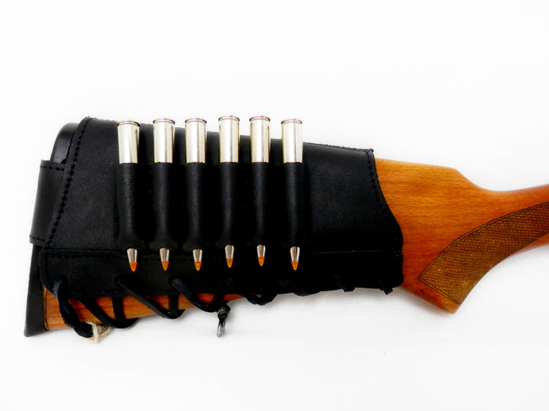 Adjustable Leather Cartridge Ammo Holder for Rifles Retro Style 12 16 Caliber or .30-30 .308 Caliber Hunting Ammo Pouch Bag Stock Right Handed Shotgun Shell Holder