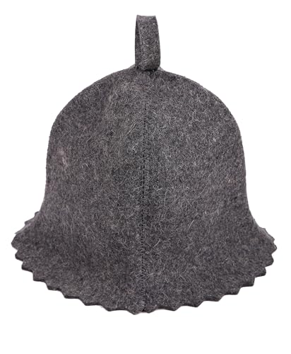 PetriStor Sauna Hat Standard - Sauna Hat for Women - Wool Sauna Hat - Sauna Hat for Men - Bathhouse hat - Natural Felt Sauna Cap (Gray) Size S