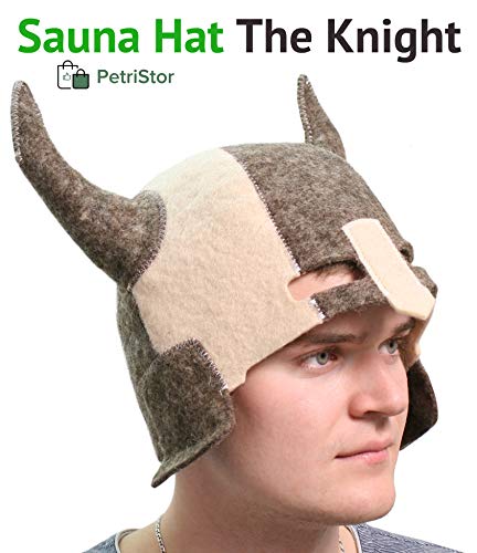 PetriStor Wool Sauna Hat Knight for Man Natural Felt 100% Natural
