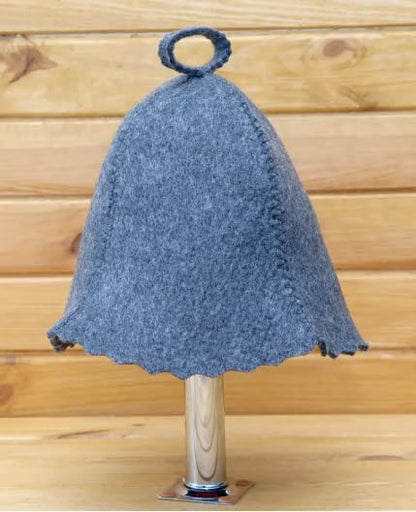 PetriStor Sauna Hat Standard - Sauna Hat for Women - Wool Sauna Hat - Sauna Hat for Men - Bathhouse hat - Natural Felt Sauna Cap (Gray) Size S