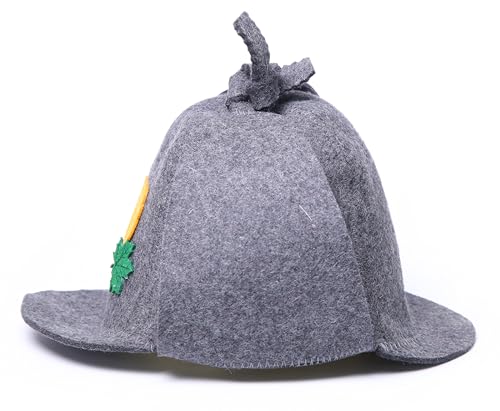 PetriStor Sauna Hat Sherlock Holmes - Sauna Hat for Men - Wool Sauna Hat - Sauna Hat for Women - Bathhouse hat - Natural Felt Sauna Cap (Gray)