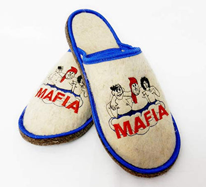 Sauna Banya Slippers for Men "Mafia" Bath House Wool Felt