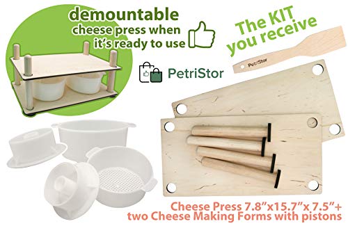 Сheese Making Kit 16 in(Wooden Guides+2 Cheese Making mold 1.2 L)