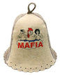Sauna Hat Embroidered Mafia for Man Natural Felt