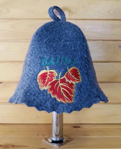Sauna Hat Birch Leafs - Sauna Hat for Women - Wool Sauna Hat - Sauna Hat for Men - Bathhouse hat - Natural Felt Sauna Cap
