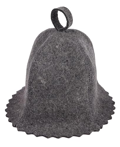 PetriStor Sauna Hat Standard - Sauna Hat for Women - Wool Sauna Hat - Sauna Hat for Men - Bathhouse hat - Natural Felt Sauna Cap (Gray) Size S