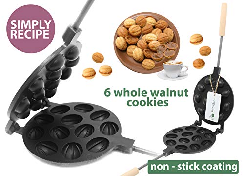 Walnut Cookie (Oreshek) Maker 12 nut Non-stick Cookies Pastry