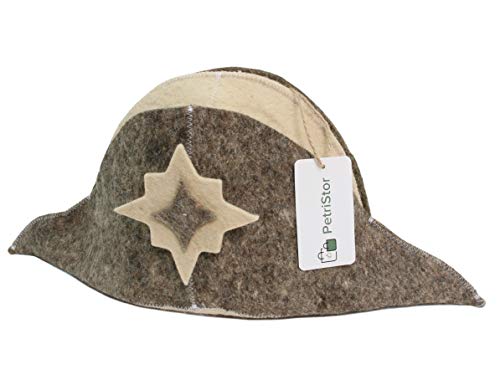 PetriStor Sauna Hat Napoleon Natural Felt Made in Ukraine