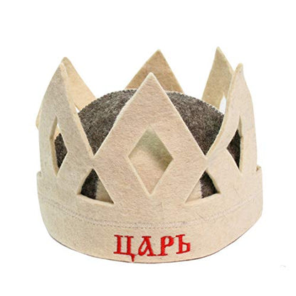 Sauna Hat King Crown Wool Felt Banya 100% Natural