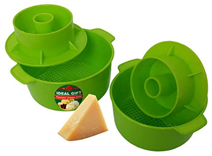 2 pcs Cheesemaking Kit Сheese Mold Press Strainer cheese With Follower Piston 40 oz (1,2 liters) Tofu Press Mold Cheese Making Kit Machine Color green