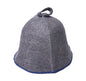 PetriStor Sauna Hat Comfort - Sauna Hat for Women Men - Wool Sauna Hat - Bathhouse hat - Natural Felt Sauna Cap (Gray with Blue) Unisex