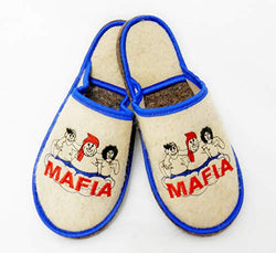 Sauna Banya Slippers for Men "Mafia" Bath House Wool Felt