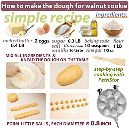 Walnut Cookie (Oreshek) Maker 9 nut Non-stick granite surface Cookies Pastry
